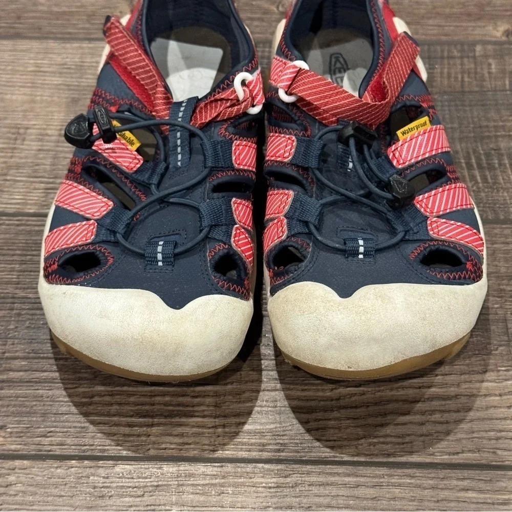 Keen Sandals Kids Blue Red Sport Hiking Fisherman Outdoor Washable Unisex Size 4